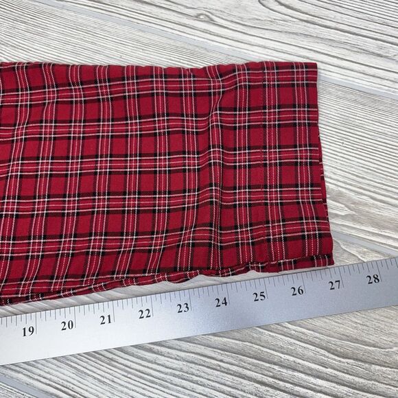 Hollister Ultra High-Rise Red Plaid Pants Juniors Size Medium Stretch - Picture 10 of 12